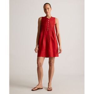 Quince Red Sleeveless Linen Dress NWT